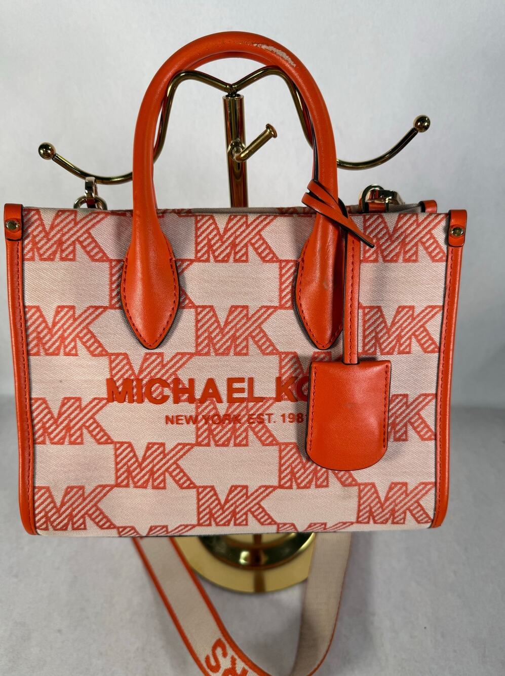 Michael Kors Mirella Small Logo Jacquard Crossbody Bag Shoulder Purse